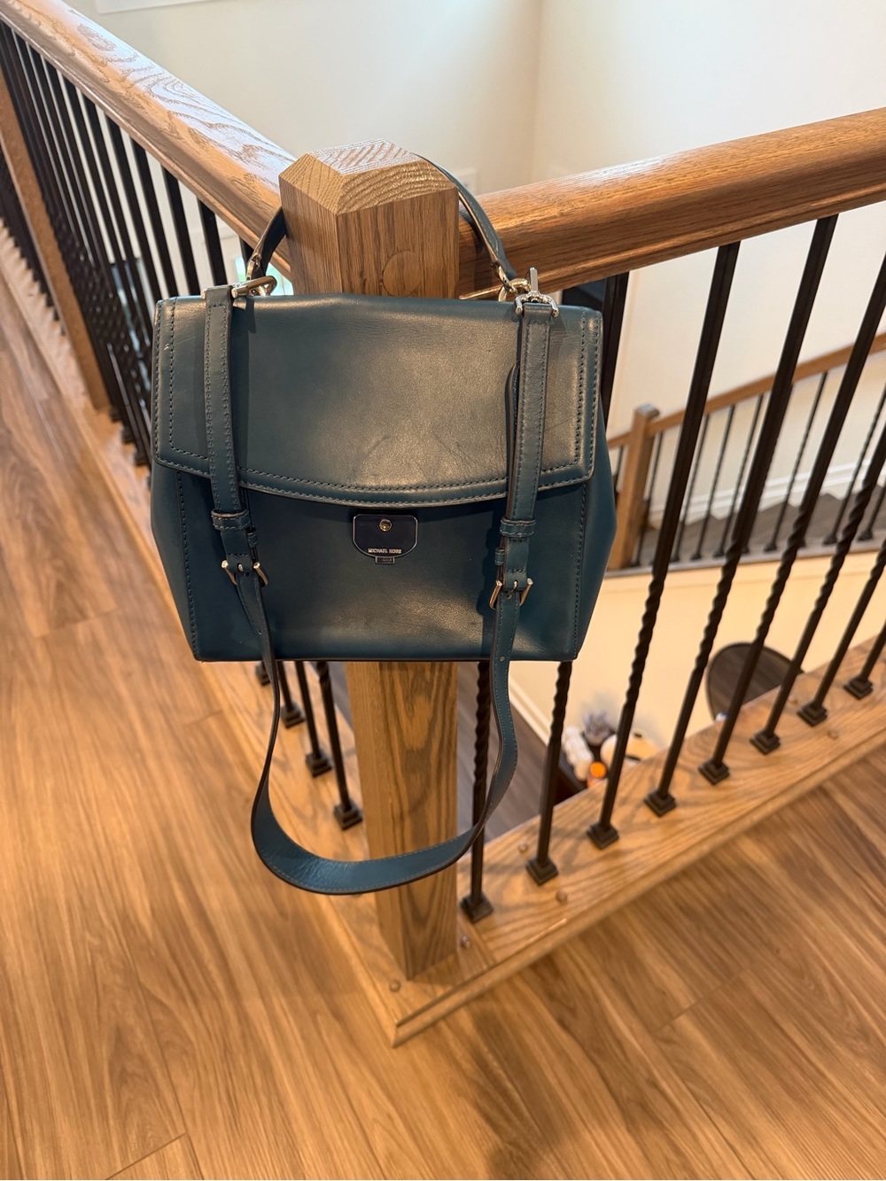 MICHAEL Michael Kors Teal Leather Top-Handle Satchel